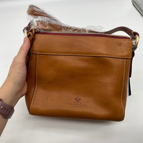 Dooney & Bourke Florentine Leather Allison Crossbody Natural Brown - Picture 2 of 15
